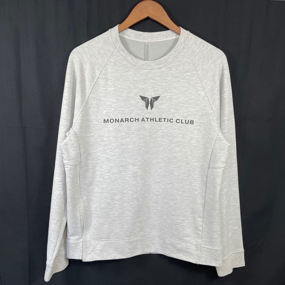 Lululemon City Sweat Mens Crewneck Sweatshirt M Grey Side Zip Stretch Gym LOGO